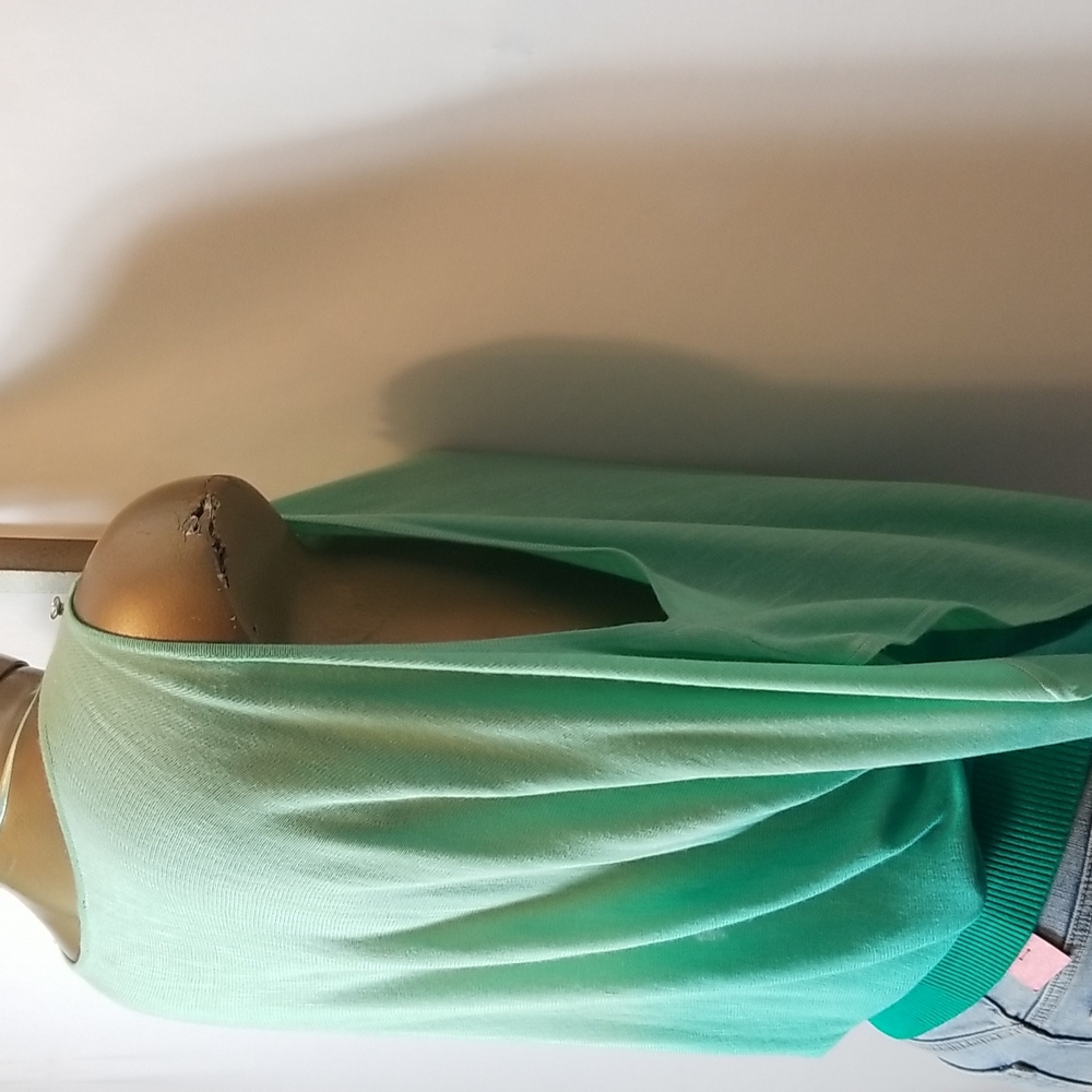 INC INTERNATIONAL CONCEPTS GREEN DIP DYE OPEN DOLMAN SLEEVES TOP. - Picture 7 of 10